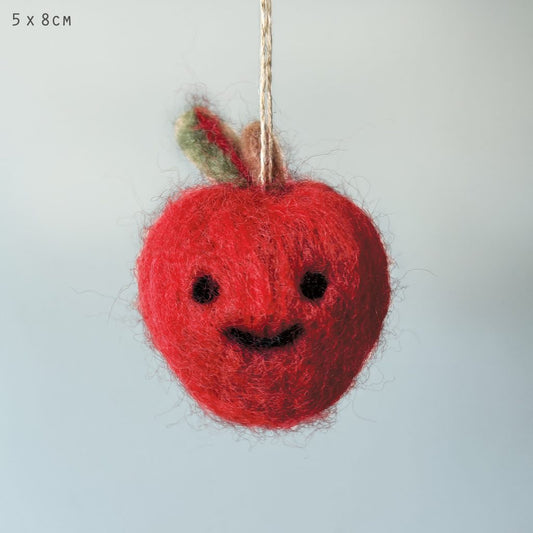 East of India - Needle Felted Hanging Red Apple