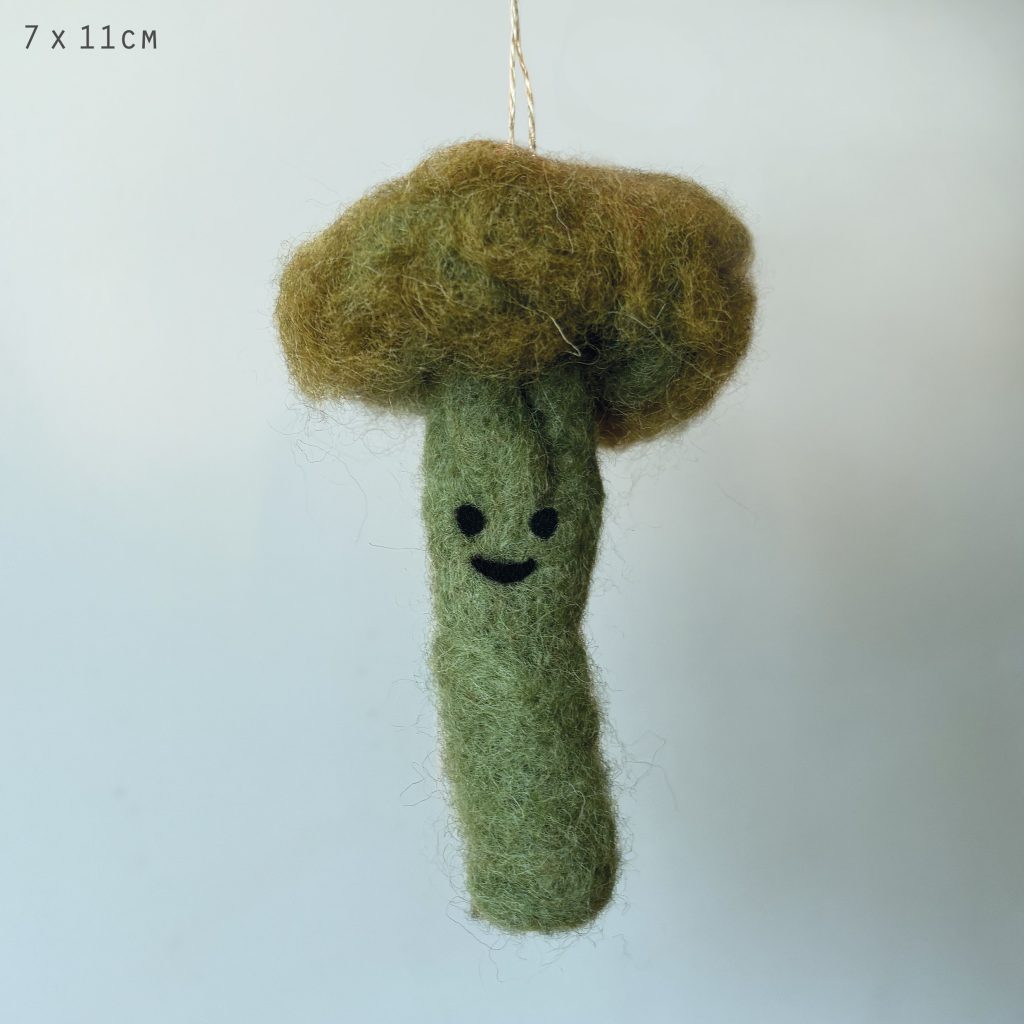East of India - Needle Felted Hanging Broccoli
