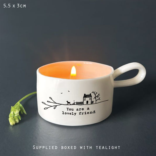 East of India - Handled Tea Light Holder - Lovely Friend