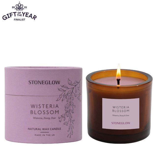 Stoneglow - The Walled Garden Wisteria Bloom Candle Wisteria | peony | pear - Scented Natural Wax Candle Tumbler (79 x 89mm)