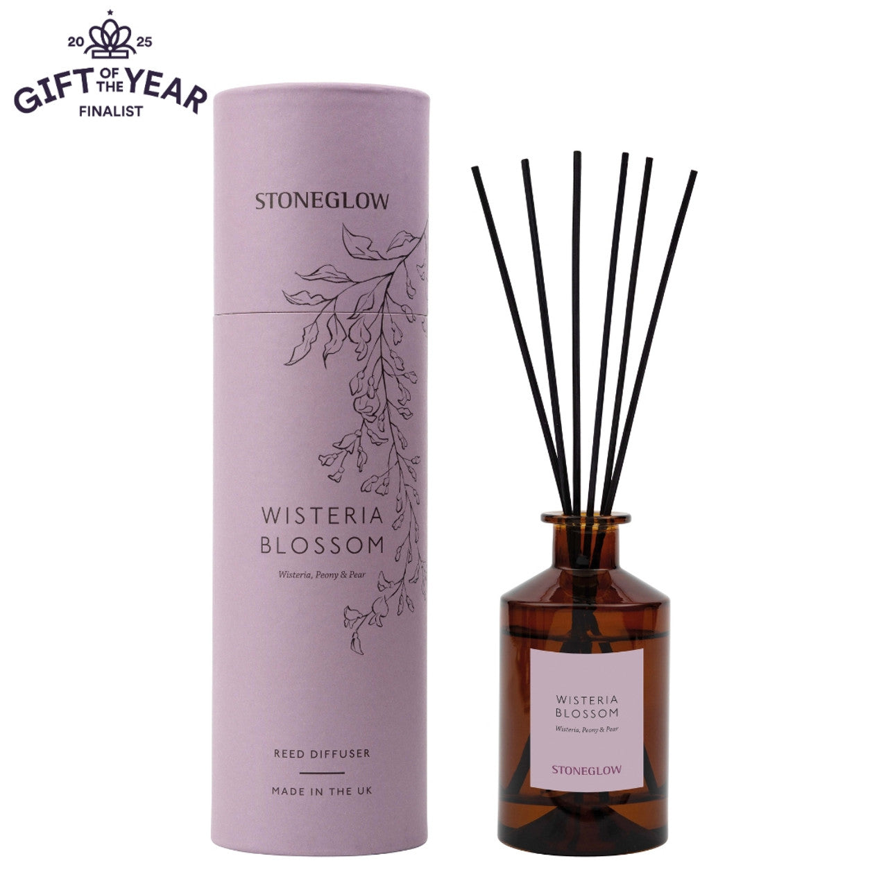 Stoneglow - The Walled Garden Wisteria Blossom Diffuser - Wisteria | peony | pear - Scented Reed Diffuser 160ml