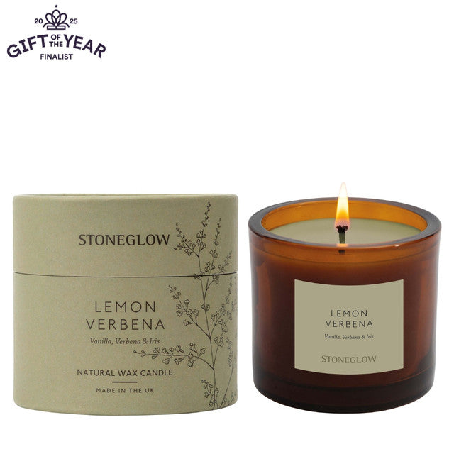stoneglow - The Walled Garden Lemon Verbena Candle Vanilla | Verbena | Iris -Scented Natural Wax Candle Tumbler (79 x 89mm)
