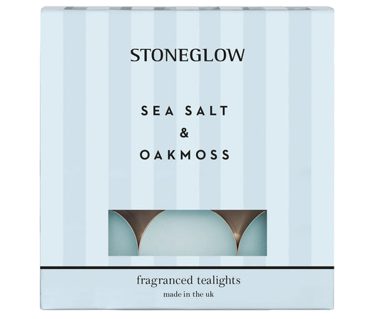 Stoneglow - Modern Classics Sea Salt & Oakmoss Scented Tealight Candles