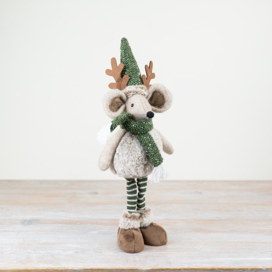 Standing Mouse with Reindeer Antlers - 43cm