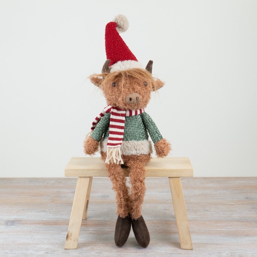Festive Highland Cow - 64cm