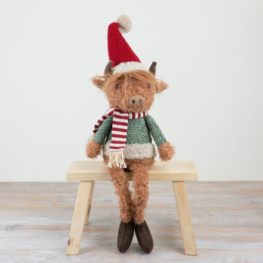 Festive Highland Cow - 64cm