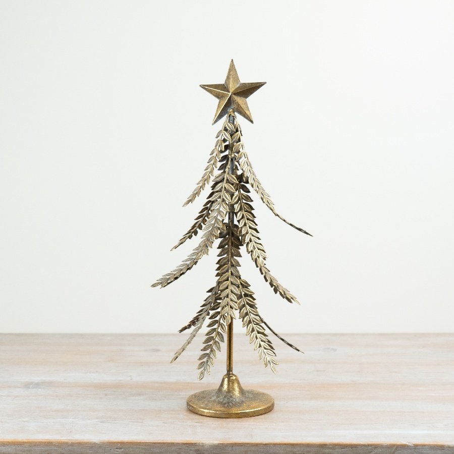 Gold Metal Decorative Christmas Tree - 46.5cm