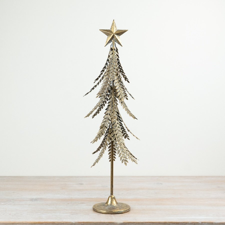 Gold Metal Decorative Christmas Tree - 59.5cm