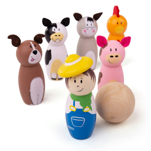 Bigjigs Toys - Wooden Farm Skittles