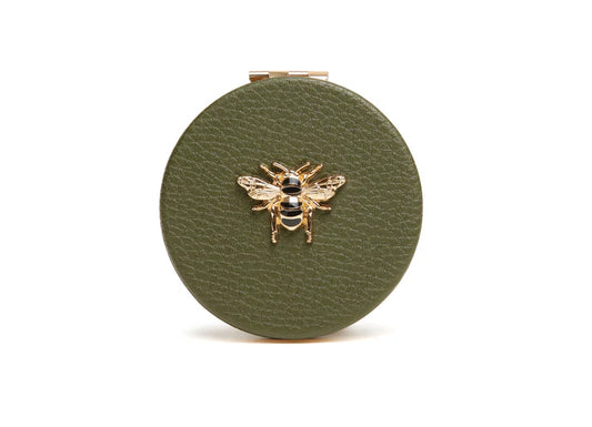 Alice Wheeler - Olive Round Compact Mirror