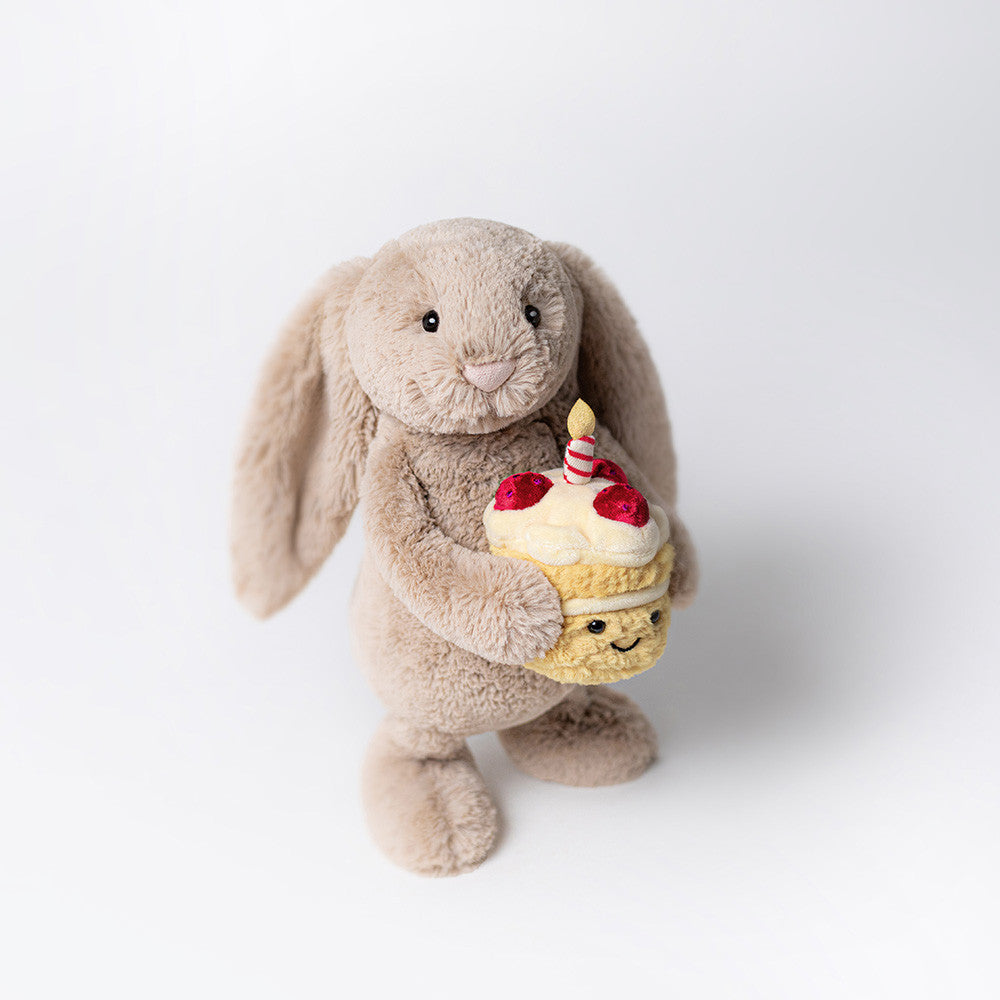 Jellycat - Bashful Beige Bunny 'Birthday' - MAXIMUM 2 PER CUSTOMER