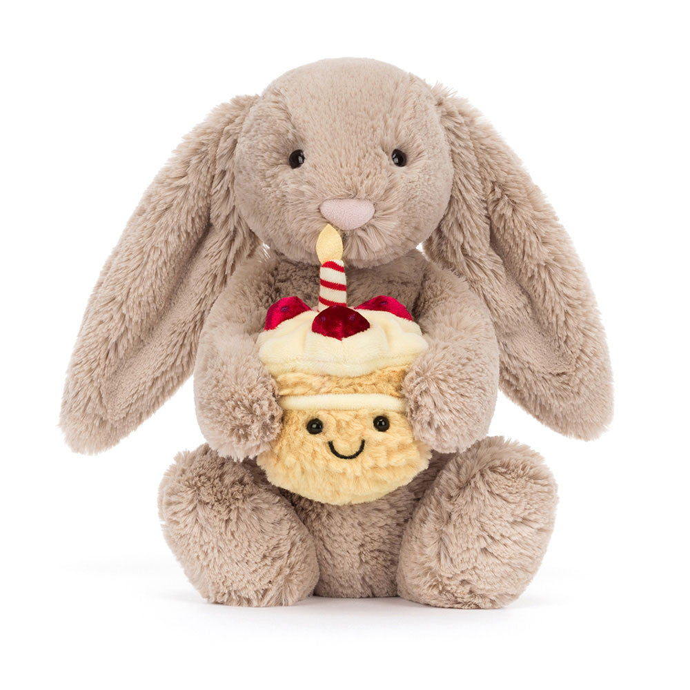 Jellycat - Bashful Beige Bunny 'Birthday' - MAXIMUM 2 PER CUSTOMER