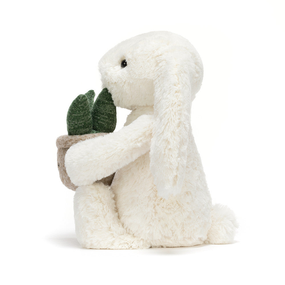 Jellycat - Cream Bunny With Plant - MAXIMUM ONE PER CUSTOMER