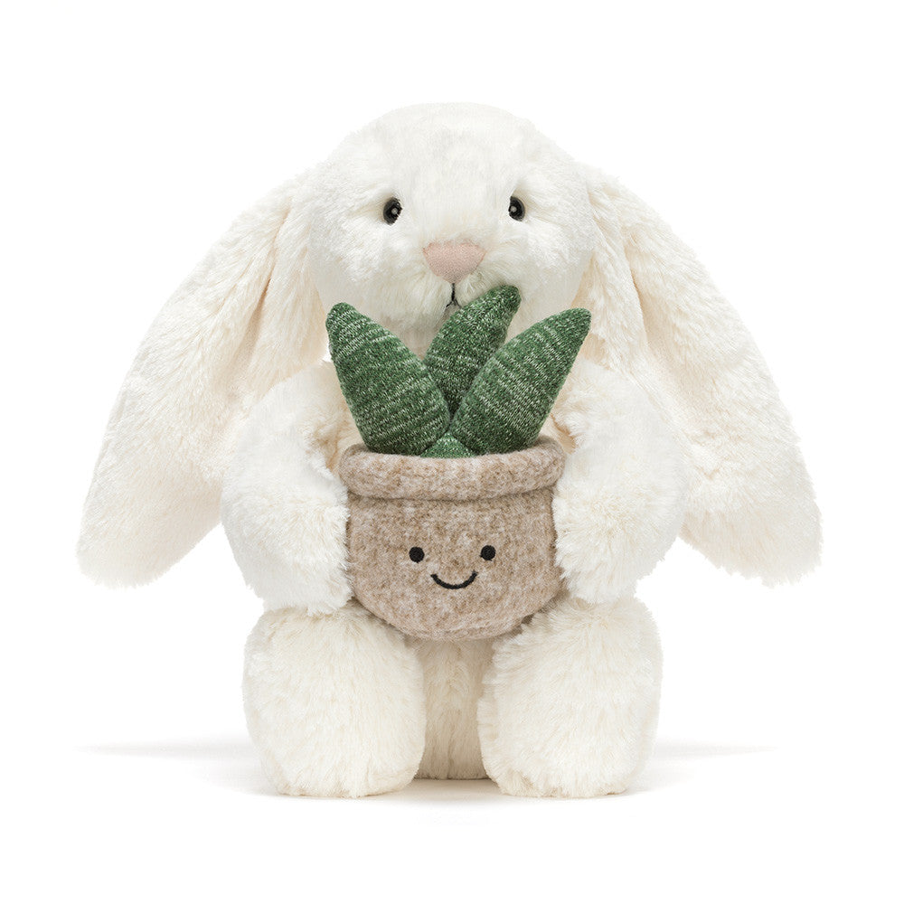 Jellycat - Cream Bunny With Plant - MAXIMUM ONE PER CUSTOMER