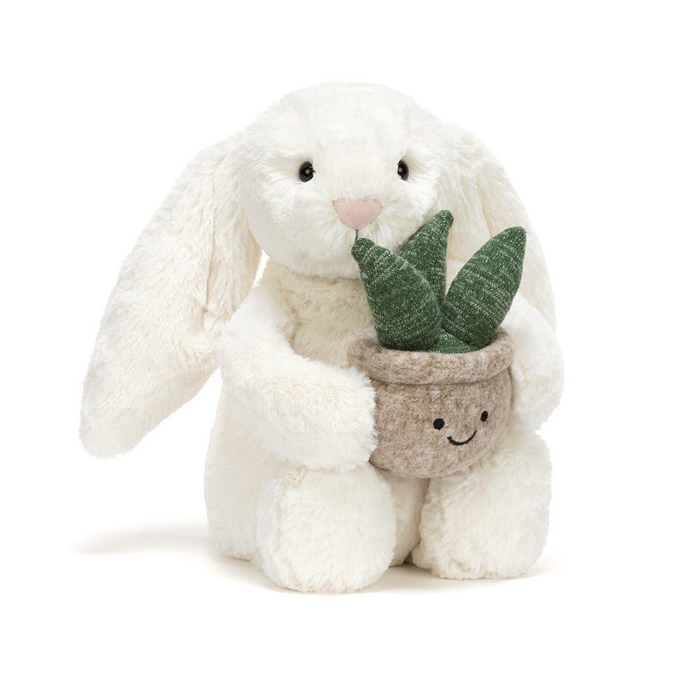 Jellycat - Cream Bunny With Plant - MAXIMUM ONE PER CUSTOMER