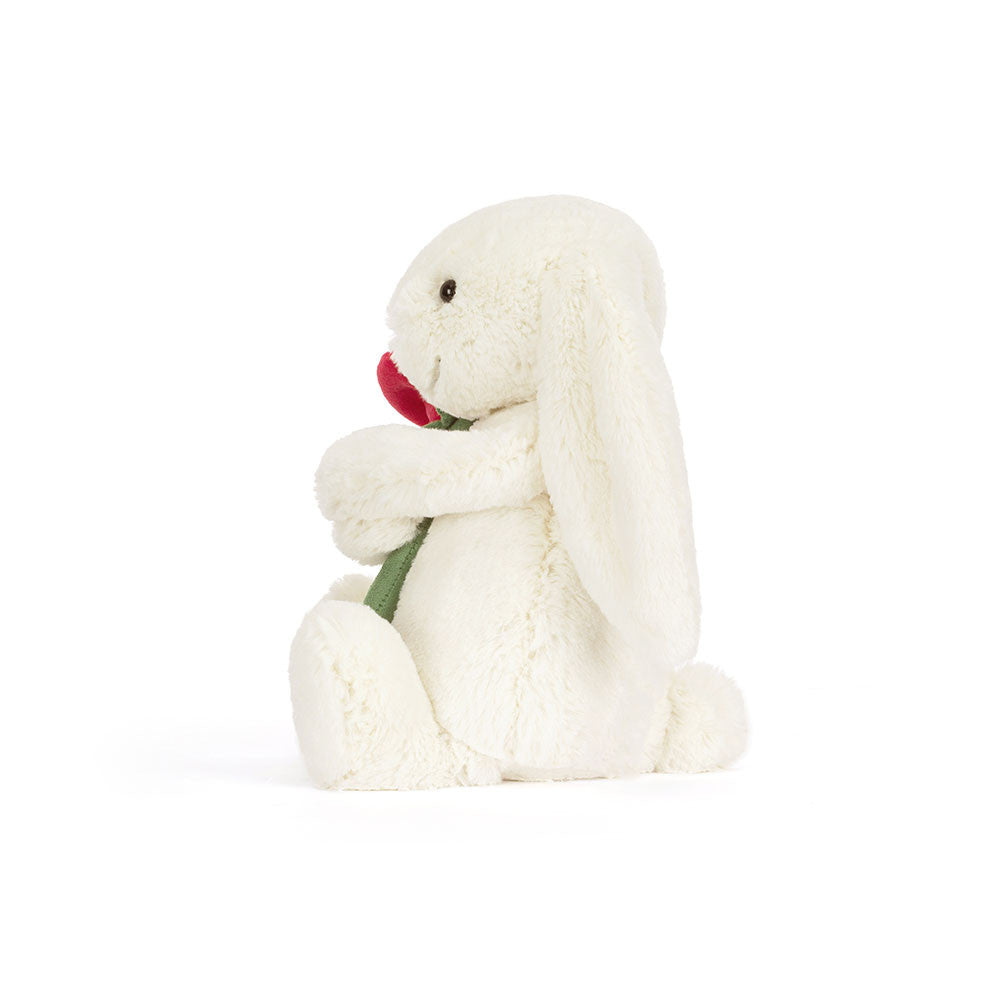 Jellycat - Cream Bunny With Rose - MAXIMUM ONE PER CUSTOMER
