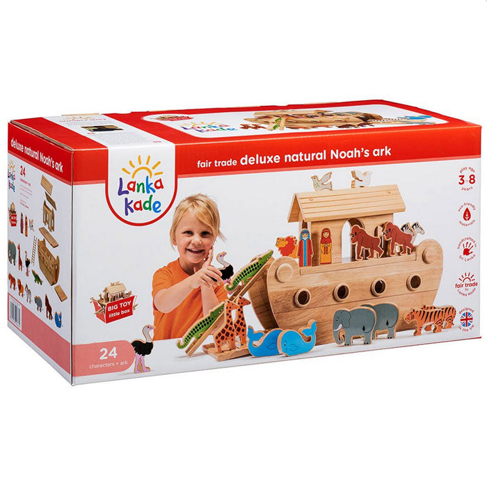Lanka Kade - Deluxe Wooden Noah's Ark with 24 Colourful Pieces