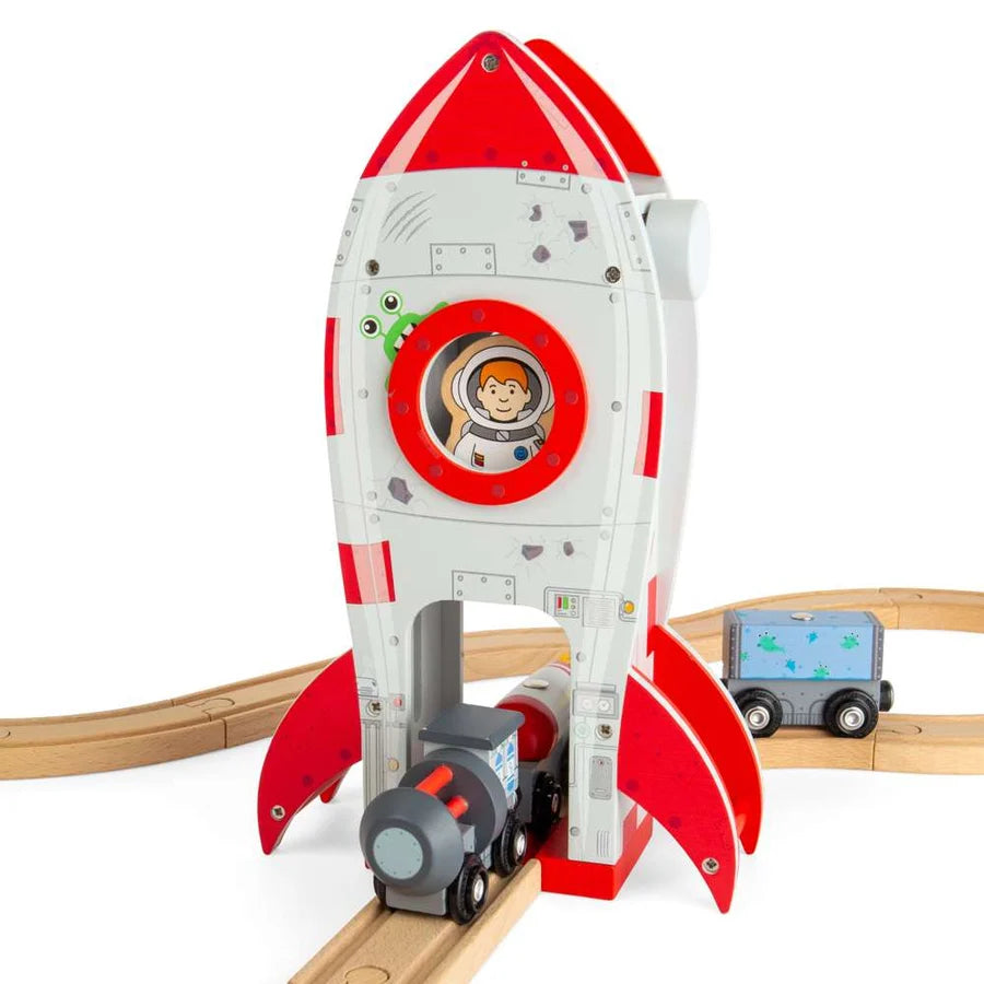 Bigjigs Toys - Rocket Ship - Wooden Railway Accessory