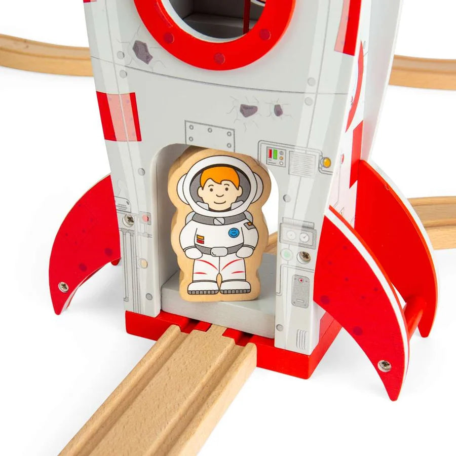 Bigjigs Toys - Rocket Ship - Wooden Railway Accessory
