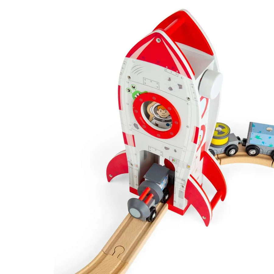 Bigjigs Toys - Rocket Ship - Wooden Railway Accessory