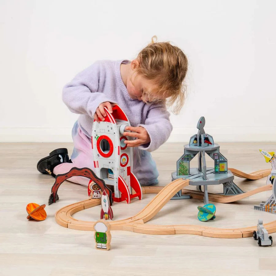 Bigjigs Toys - Rocket Ship - Wooden Railway Accessory