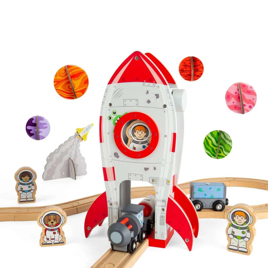 Bigjigs Toys - Rocket Ship - Wooden Railway Accessory