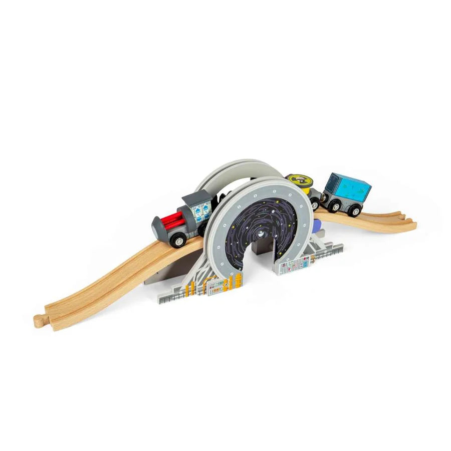 Bigjigs Toys - Galaxy Bridge - Space Themed Wooden Railway Accessory for Train Sets
