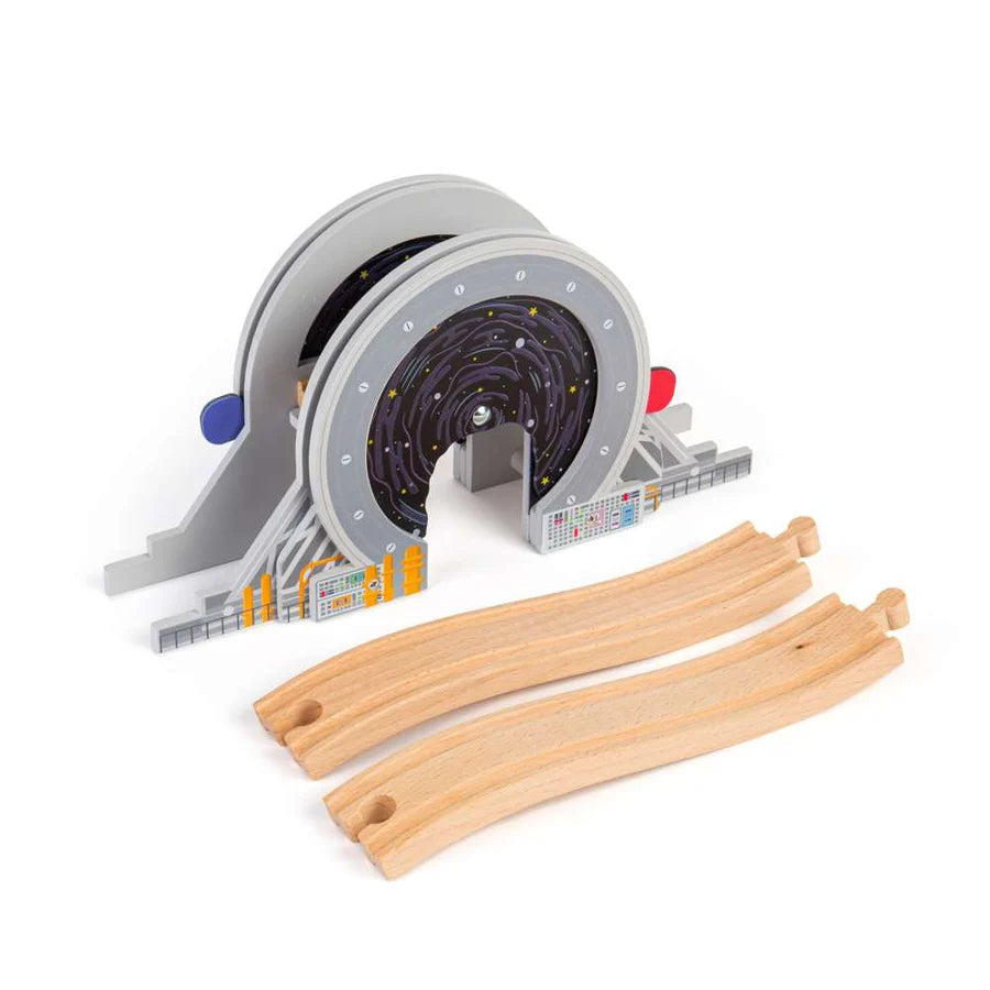 Bigjigs Toys - Galaxy Bridge - Space Themed Wooden Railway Accessory for Train Sets