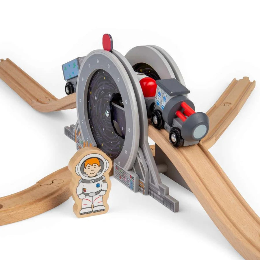 Bigjigs Toys - Galaxy Bridge - Space Themed Wooden Railway Accessory for Train Sets