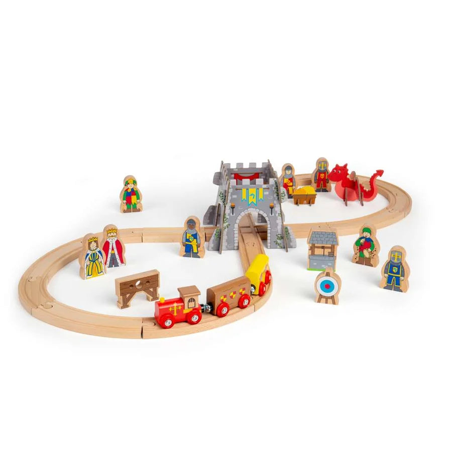 Bigjigs Toys - Medieval Train Set- Wooden Railway Set