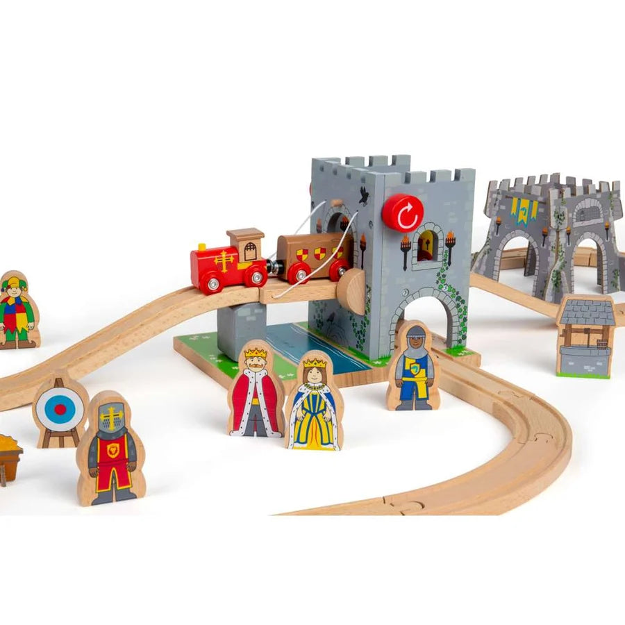 Bigjigs Toys - Medieval Train Set- Wooden Railway Set