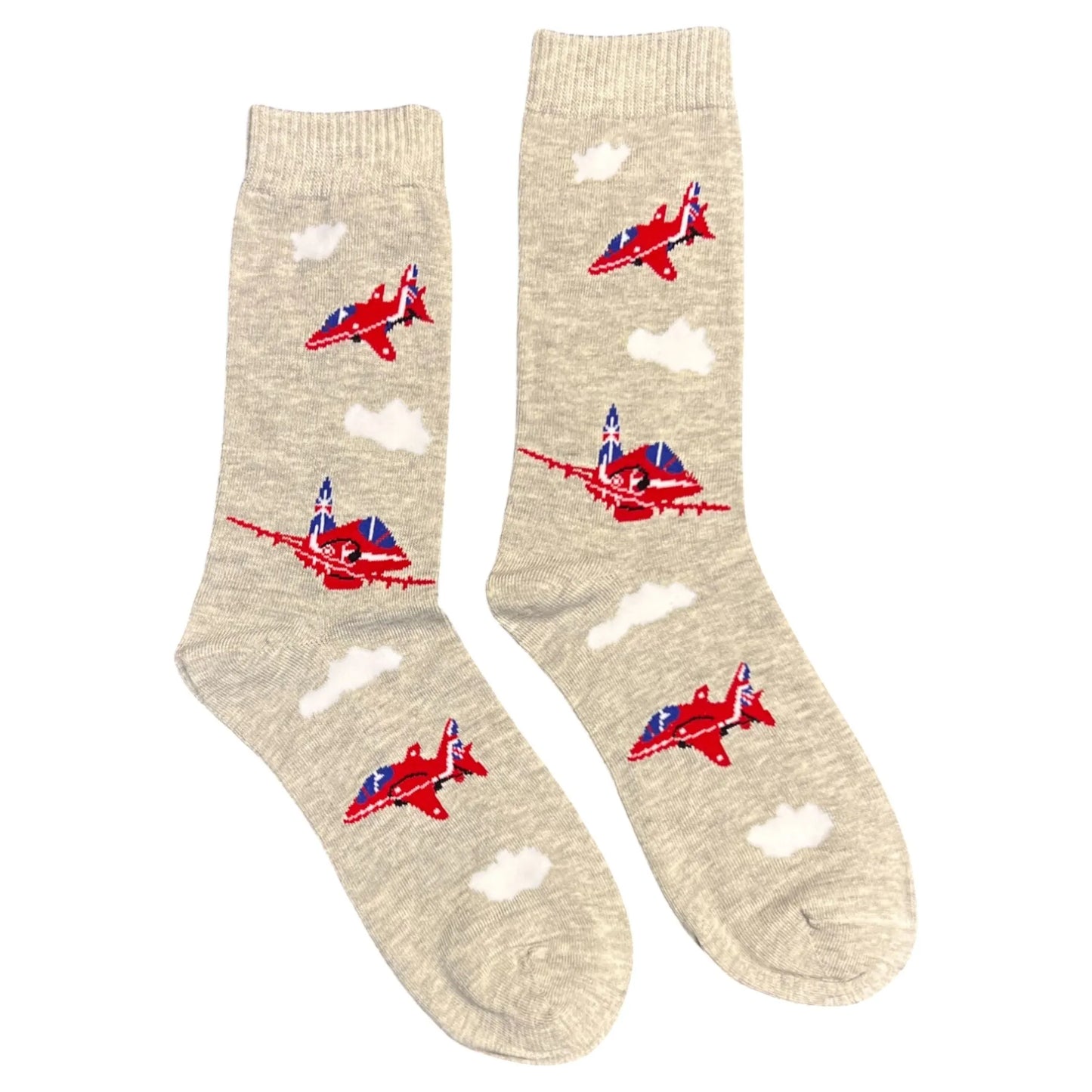 Jess & Lou - Mens Red Jets Grey Bamboo Socks Gift Boxed