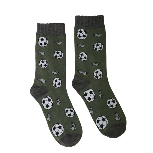 Jess & Lou - Army Green Fantastic Football Bamboo Socks