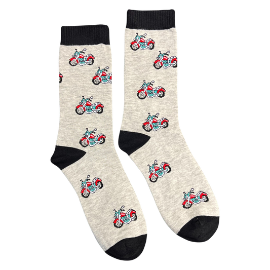 Jess & Lou - Mens Motorcycle Grey Bamboo Socks Gift Boxed