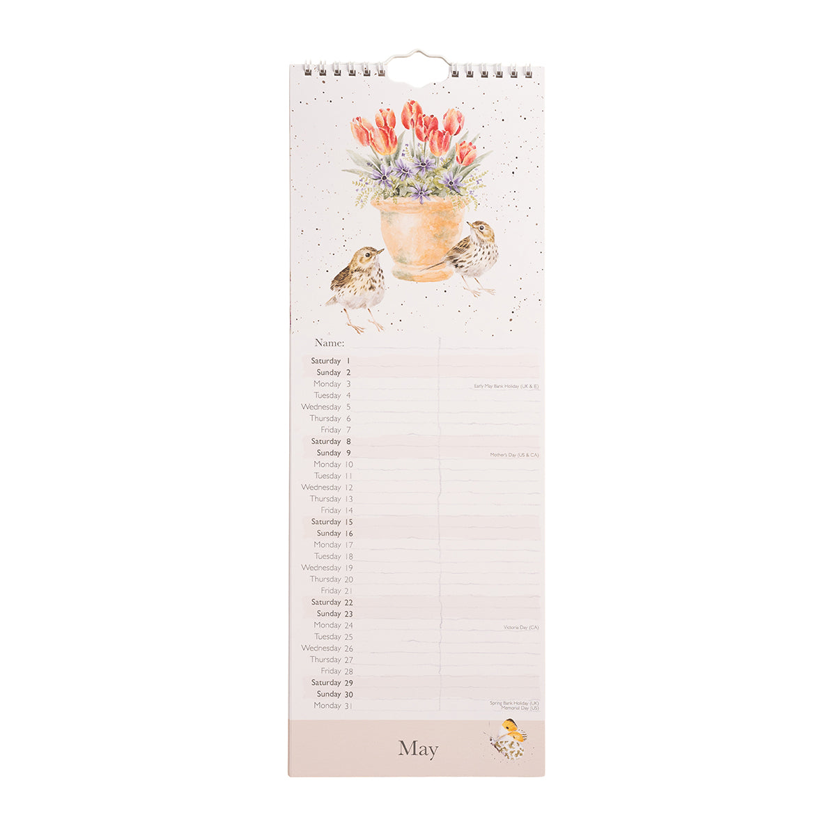 Wrendale Designs - 'Feathered Friends' Bird  Slim Calendar 2027