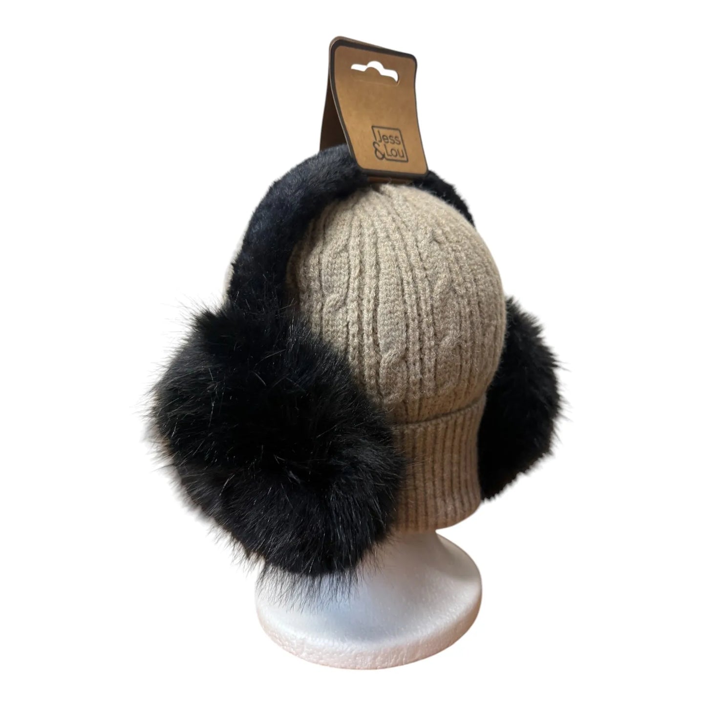 Jess & Lou - Black Fluffy Earmuffs