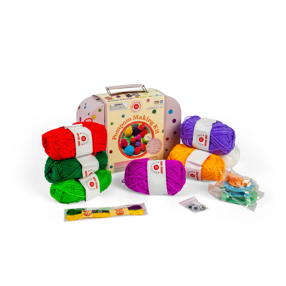 Bigjigs -  Buttonbag Pompom Suitcase Kit