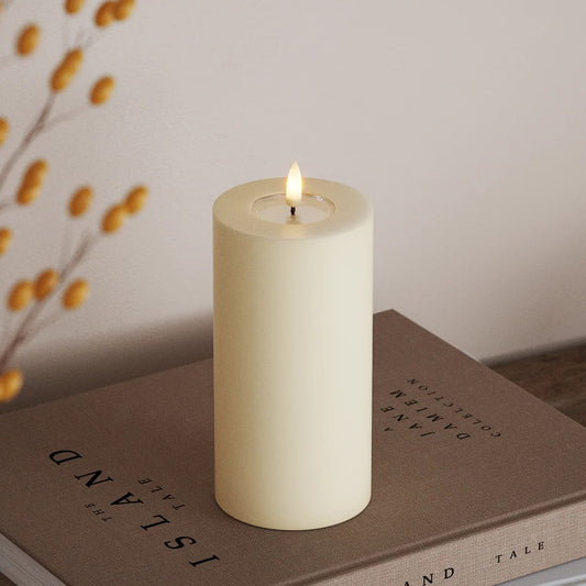 Deluxe Homeart - Real Wax LED Flickering Candle - Cream