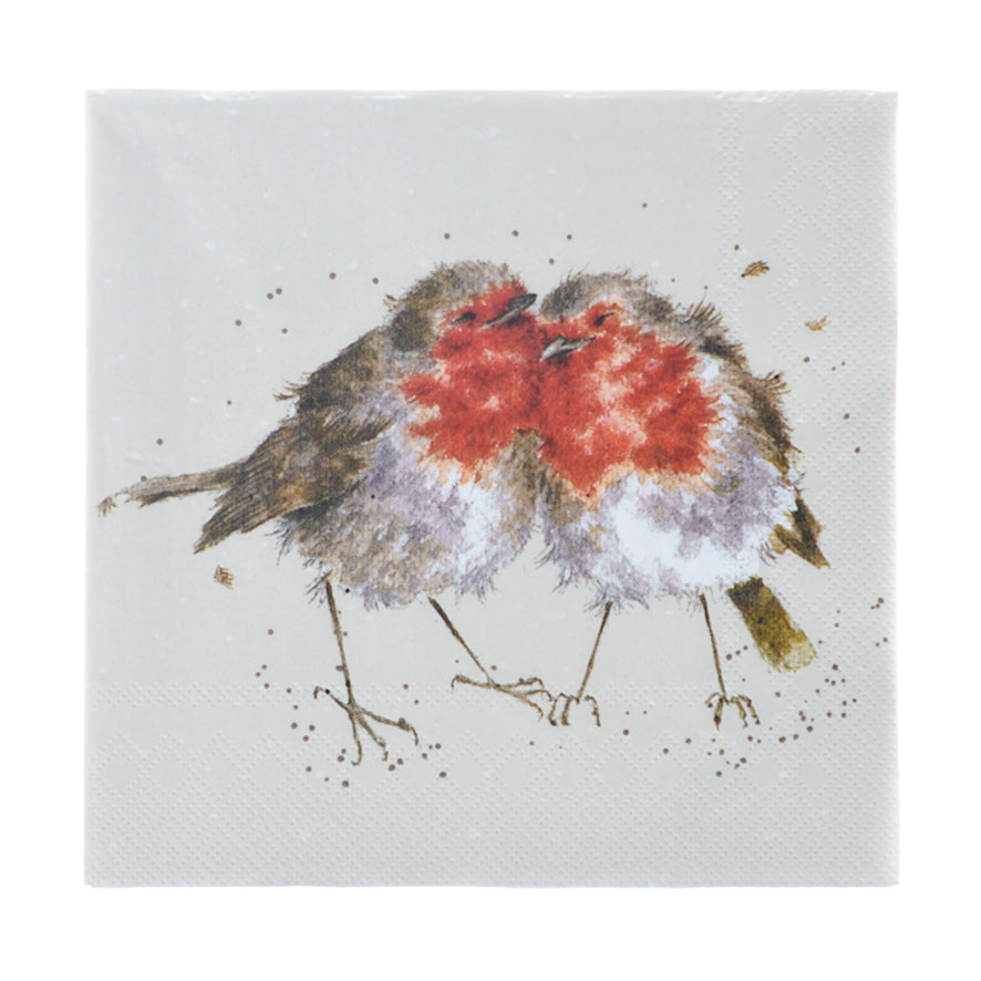 Wrendale Designs - 'Snuggled Together' Robins Napkin