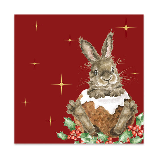 Wrendale Designs - 'Merry Little Christmas' Rabbit Lunch Napkins