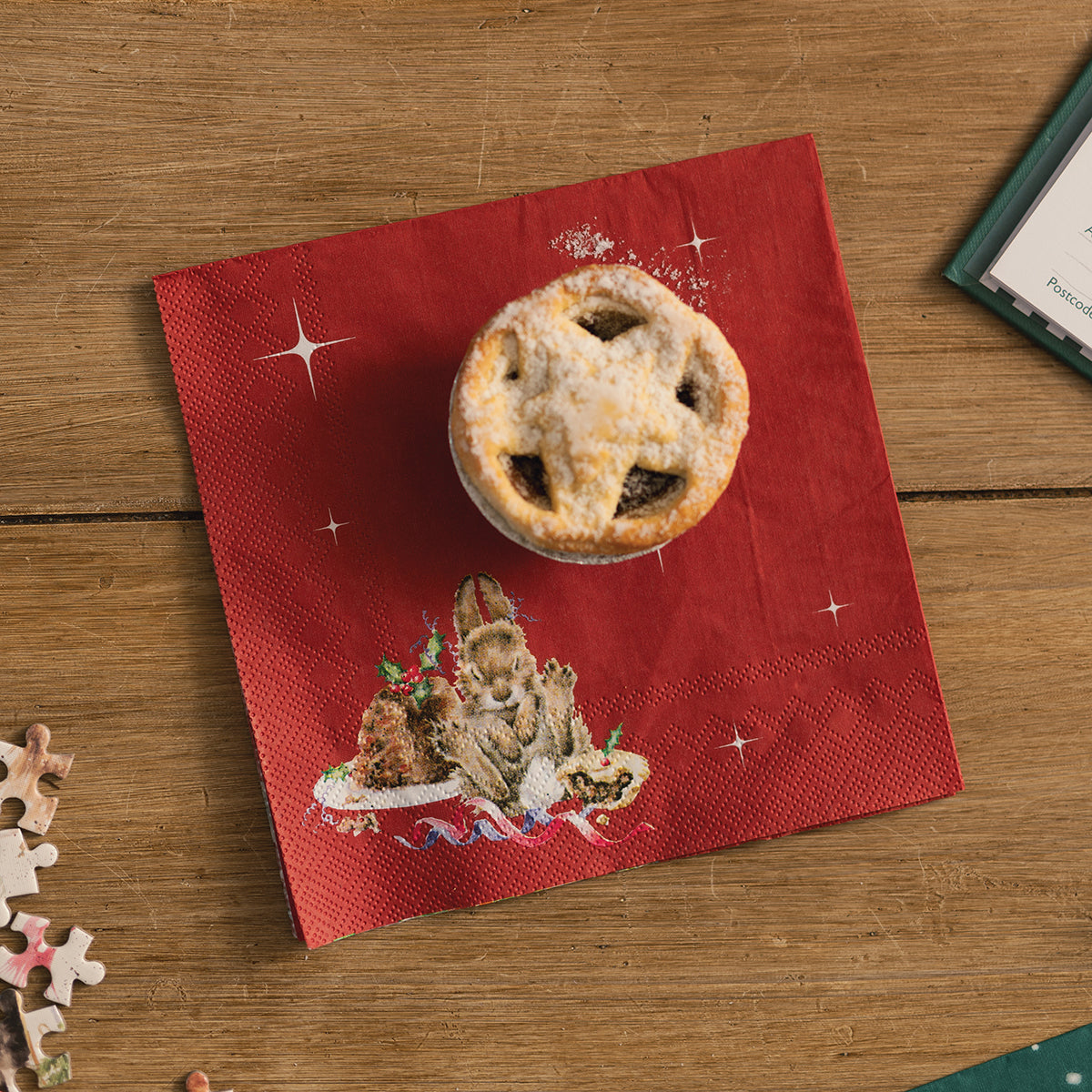 Wrendale Designs - 'Merry Little Christmas' Rabbit Lunch Napkins