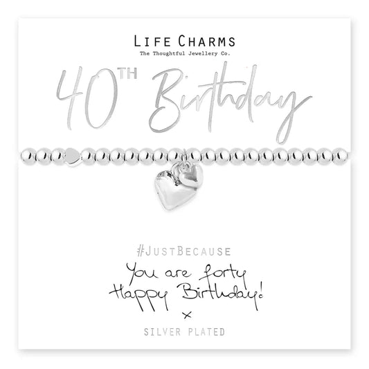 Life Charms - You Are 40 Heart Bracelet