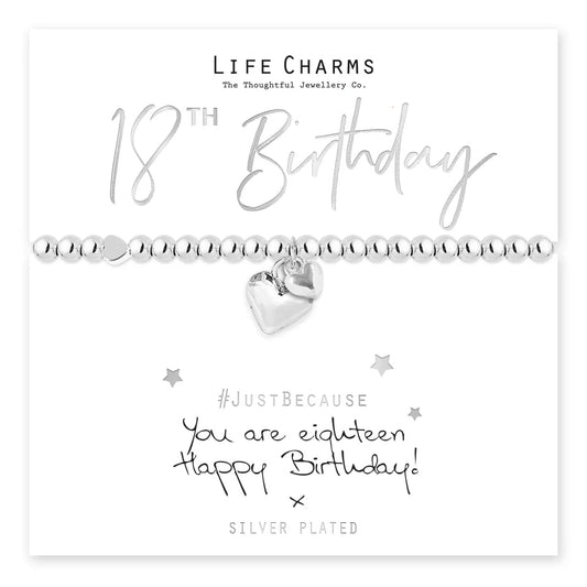 Life Charms - 18th Birthday - You are 18 Heart Bracelet