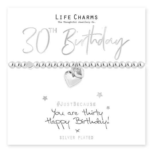 Life Charms - 30th Birthday - You are 30 Heart Bracelet