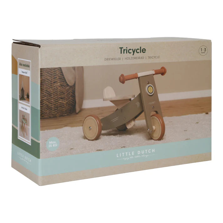 Little Dutch - Wooden Tricycle - Olive
