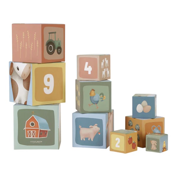 Little Dutch - Building Blocks Cardboard Little Farm
