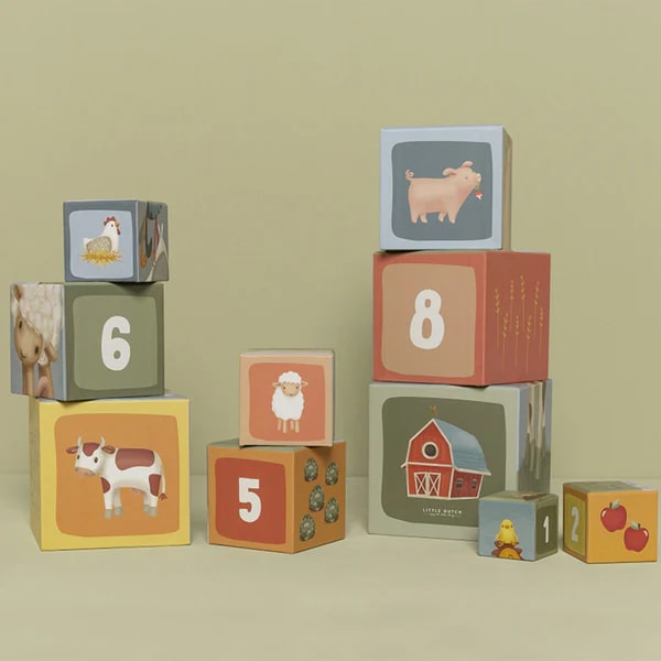Little Dutch - Building Blocks Cardboard Little Farm