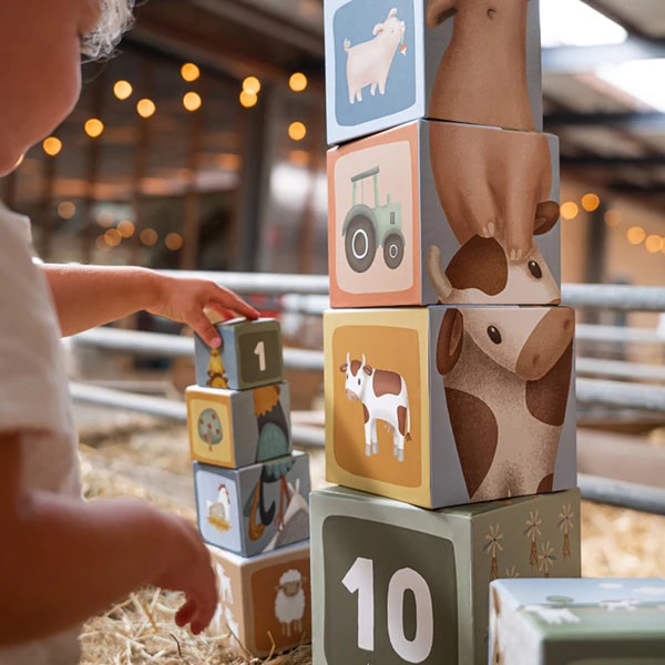 Little Dutch - Building Blocks Cardboard Little Farm