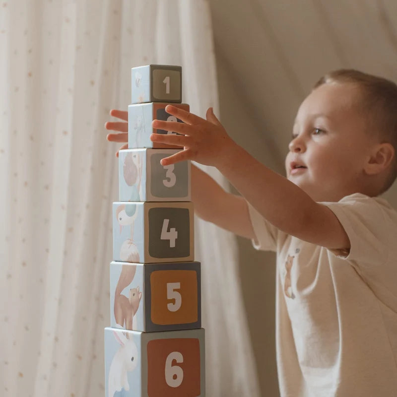 Little Dutch - Building Blocks Cardboard - Forest Friends