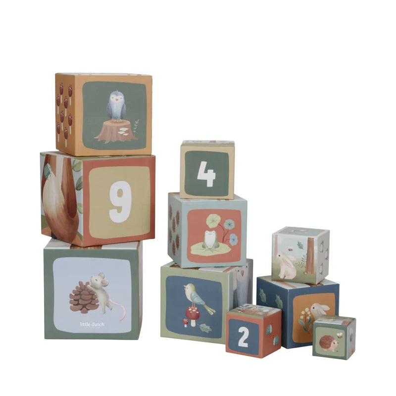 Little Dutch - Building Blocks Cardboard - Forest Friends